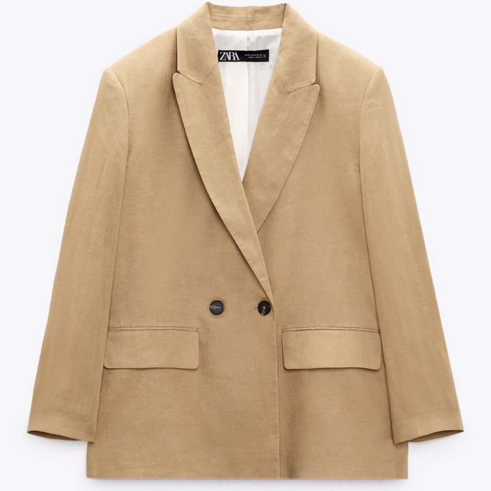 ZARA oversized linen Blazer size Small in “Taupe Brown”